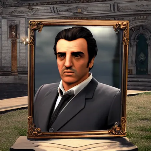 Image similar to Vittorio Corleone with the face of Super Mario, realistic, 3d rendering, unreal engine, cinematic shot