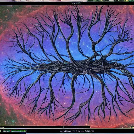 Prompt: the neuronal network in our brains is exactly the same as the universe making us all god 4 k hyperdetailed surrealism