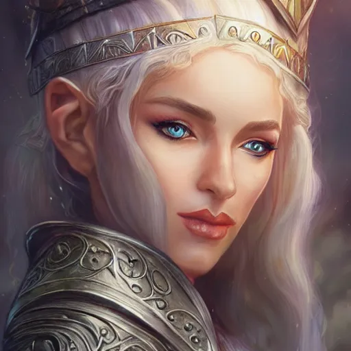 Image similar to elven queen character portrait by magali villeneuve, fantasy, dungeons & dragons, beautiful, artstation contest winner, detailed