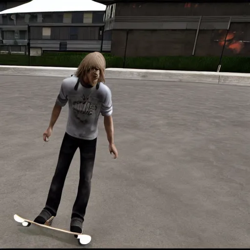 Prompt: kurt cobain in skate 3