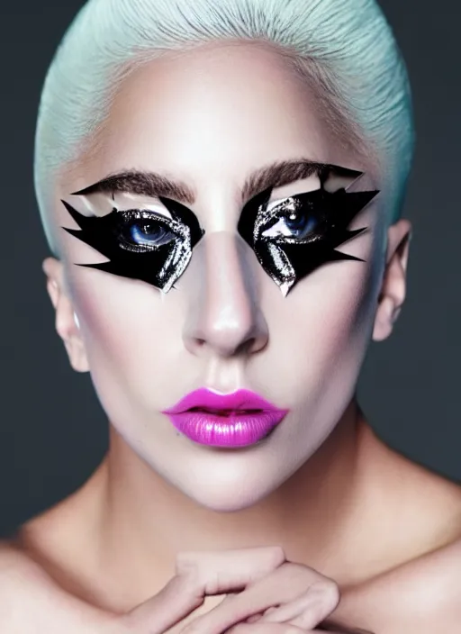 Image similar to lady gaga photoshoot by nick knight editorial studio lighting Highly realistic. High resolution. Highly detailed. Dramatic. 8k.4k.