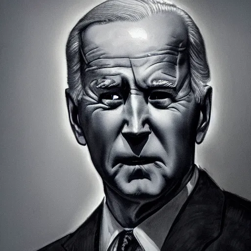 Image similar to creepy joe biden appearing from the shadows, hyper realism, horror, terror, shawody, dark lighting, mist, fog, smoke, scary,