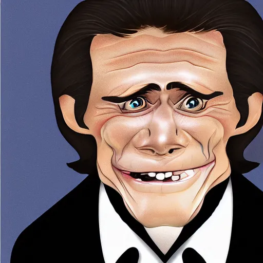 Prompt: willem dafoe caricature