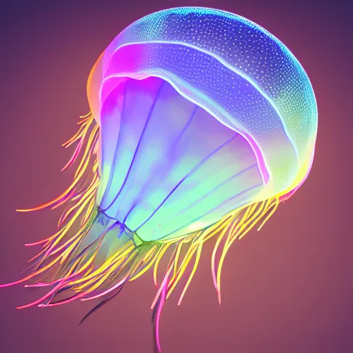 Image similar to sky jellyfish, nighttime color show, glowing jellyfish, flying sky color jellyfish, raytracing, volumetric lighting, lighting high quality 3D render trending on artstation
