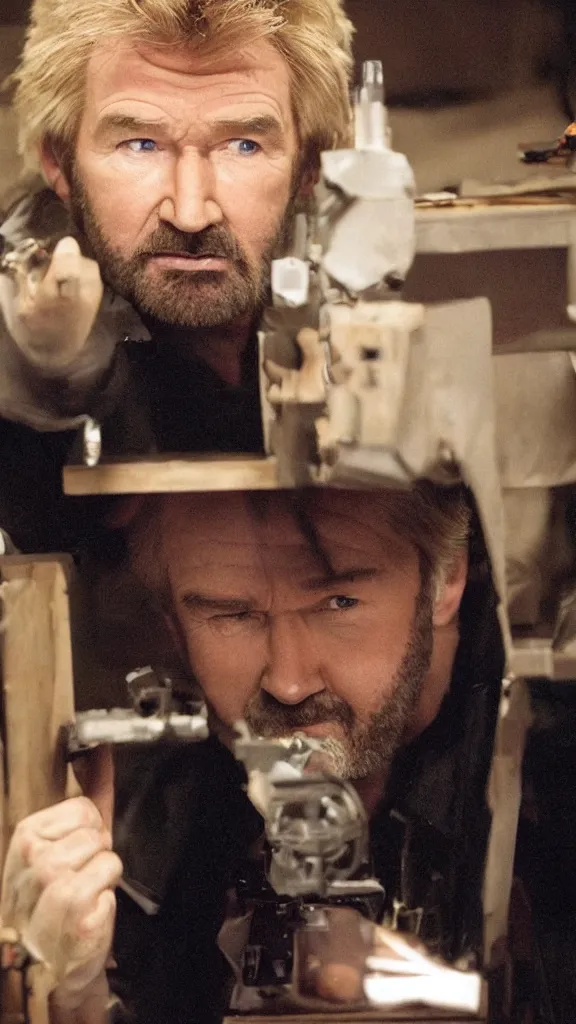 Image similar to noel edmonds asking what's inside the box in the final scene of david fincher's seven