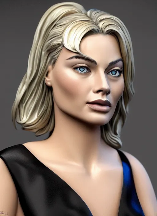 Image similar to Margot Robbie portrait, Z-Brush sculpt, intricate detail, matte cap