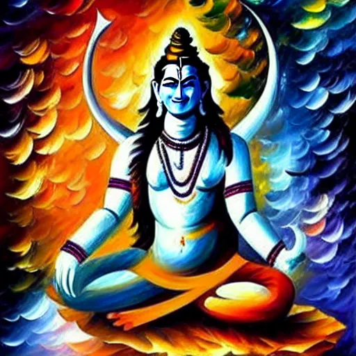 Prompt: god shiva in style of leonid afremov