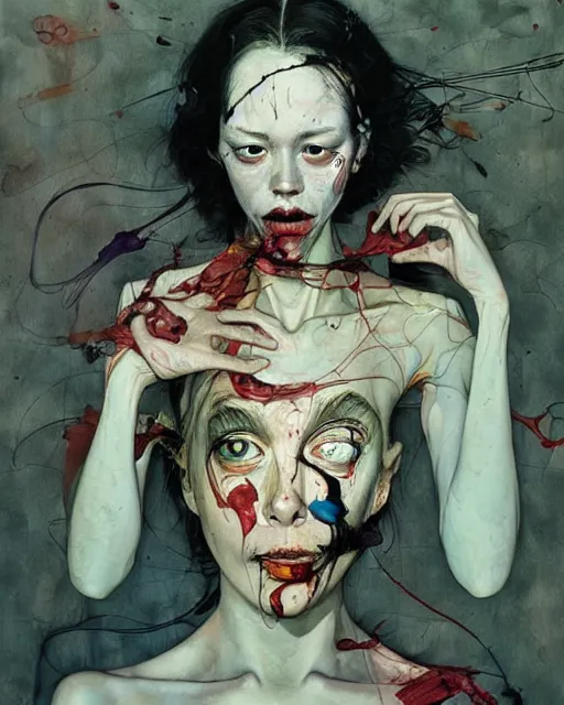 Image similar to there is ugliness in beauty, but there is also beauty in ugliness. in the style of adrian ghenie, esao andrews, jenny saville, edward hopper, surrealism, dark art by james jean, takato yamamoto