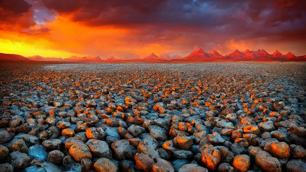 Image similar to amazing landscape photo of poop city, sunset by marc adamus, beautiful dramatic lighting