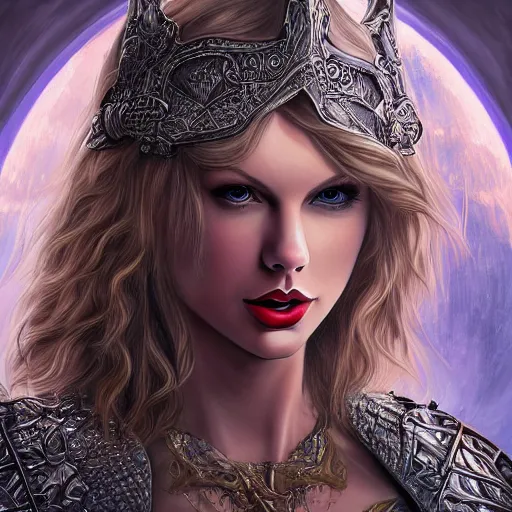 Image similar to the detailed portrait of taylor swift in a knight armor, epic fantasy art, mystical, mystic atmosphere, mythology, photo realistic, high detail, ultra realistic, hyper realistic, high definiton, 4 k uhd,