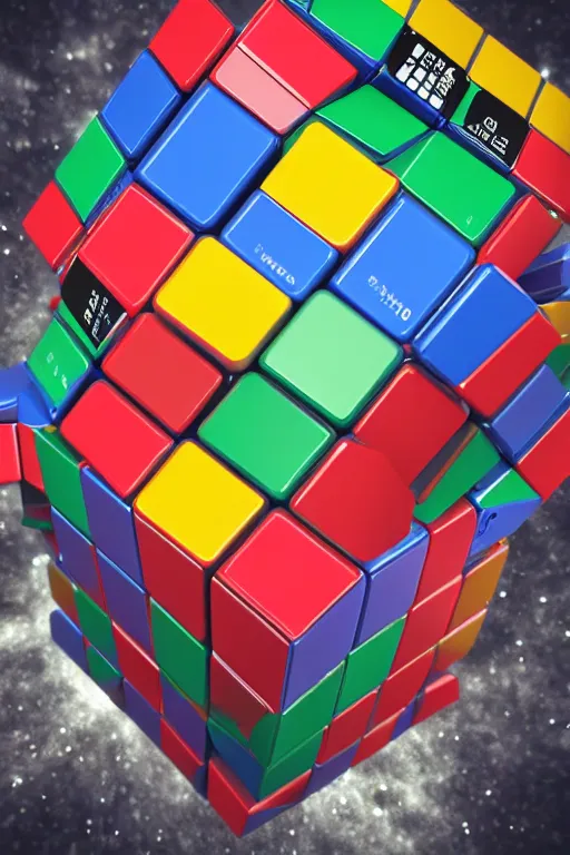 Image similar to the universe inside a rubik's cube. epic, dramatic, cinematic, digital art, octane render, blender, 8 k, hyperrealistic, trending on artstation