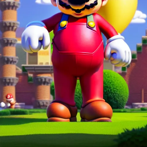 Image similar to mario from super mario wearing a pink dress, studio ghibli, pixar and disney animation, sharp, rendered in unreal engine 5, highly detailed, digital painting, artstation, concept art, smooth, sharp focus, illustration, wide angle, artbook, splash art, dramatic lighting, art by artgerm and greg rutkowski and bo chen and jin xiaodi