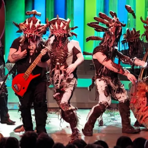 Prompt: still of gwar performing live on the ellen degeneres show