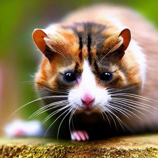 Image similar to a feline hamster - cat - hybrid, animal photography