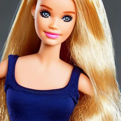 Image similar to a barbie doll as a person, realistic, detailed