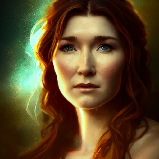Image similar to majestic gracious regal seductive jewel staite portrait, ancient greece, atmospheric lighting, painted, intricate, volumetric lighting, beautiful, rich deep colours masterpiece, golden hour, sharp focus, ultra detailed, by leesha hannigan, ross tran, thierry doizon, kai carpenter, ignacio fernandez rios
