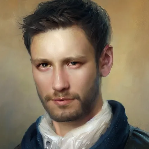 Image similar to portrait of a belgian man ( 3 5 ) from belgium in 2 0 2 1, an oil painting by ross tran and thomas kincade