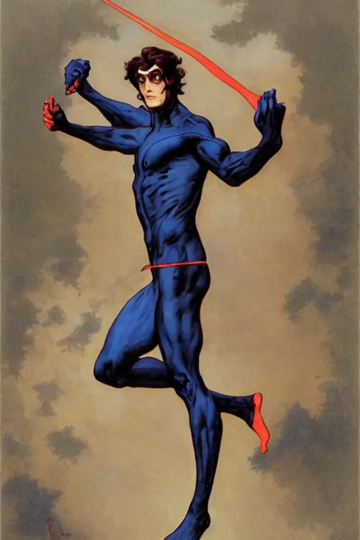 Image similar to Nightcrawler from the X-Men by William Adolphe Bouguereau