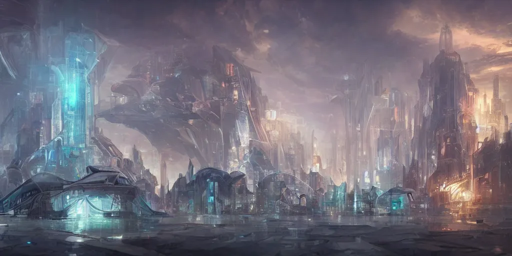Image similar to Vision of a future city made of Crystal structures by Jordan Grimmer. Geoffroy Thoorens.