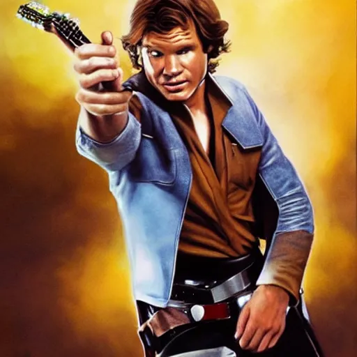 Image similar to Han Solo doing a guitar solo