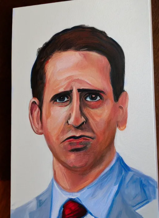 Image similar to portrait painting of michael scott in the style of procter dod