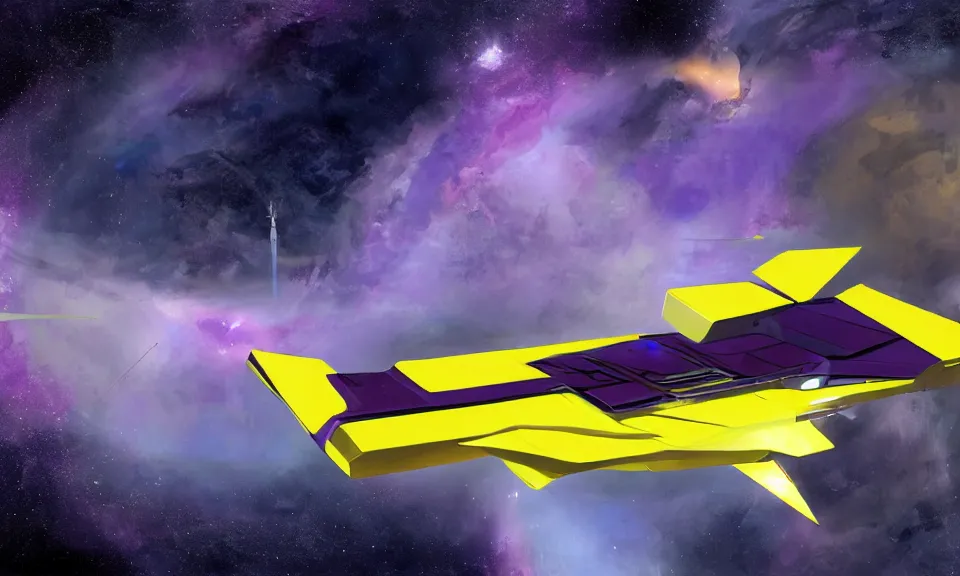 Sleek fast space warship