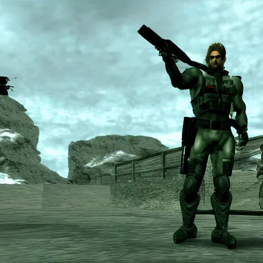 Image similar to metal gear solid, ps 1 graphics, software rendering, playstation 1 graphics