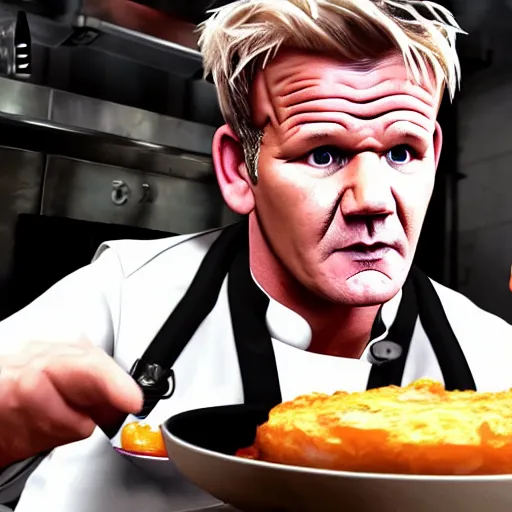 Prompt: gordon ramsay in call of duty throwing food, very detailed, realistic, 4 k