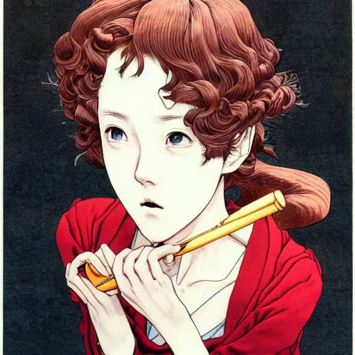 Image similar to prompt : portrait painted in miyazaki color style drawn by katsuhiro otomo and takato yamamoto, inspired by fables, china doll face, smooth face feature, intricate oil painting, high detail, sharp high detail, manga and anime 2 0 0 0