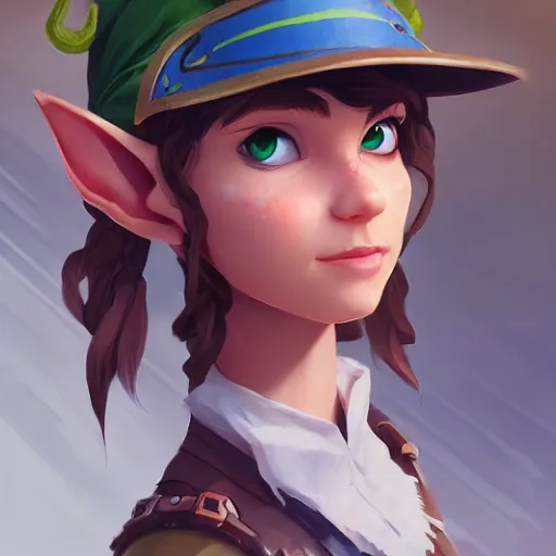 Image similar to Portrait of an elf ranger, brown long hair, no beard, inquisitive look, perfect facial symettry, mattepainting concept Blizzard pixar maya engine on stylized background splash comics global illumination lighting artstation lois van baarle, ilya kuvshinov, rossdraws