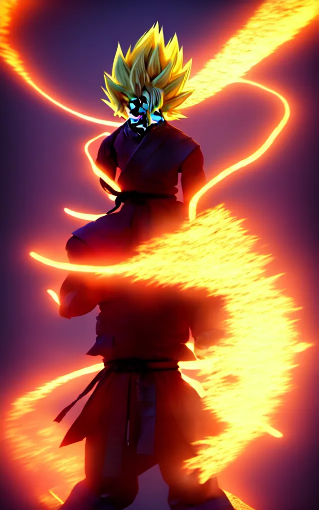 Prompt: samurai supersaiyan god, 8 k photorender