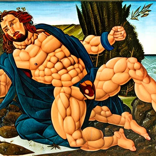 Image similar to stone cold steve oustin by botticelli