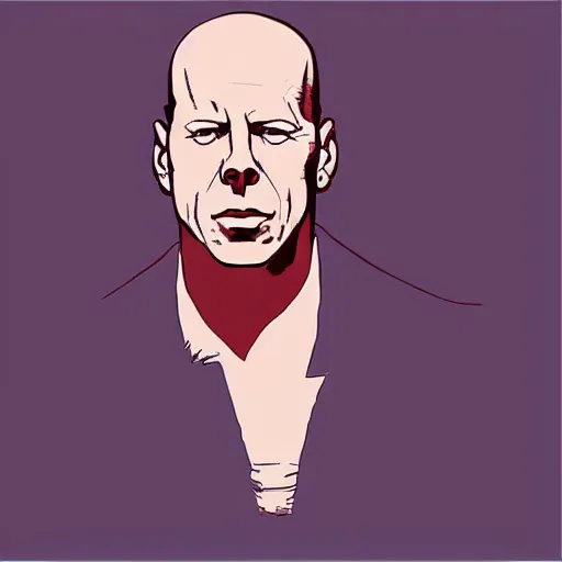 Image similar to “ bruce willis retro minimalist portrait by jean giraud, moebius starwatcher comic, 8 k ”