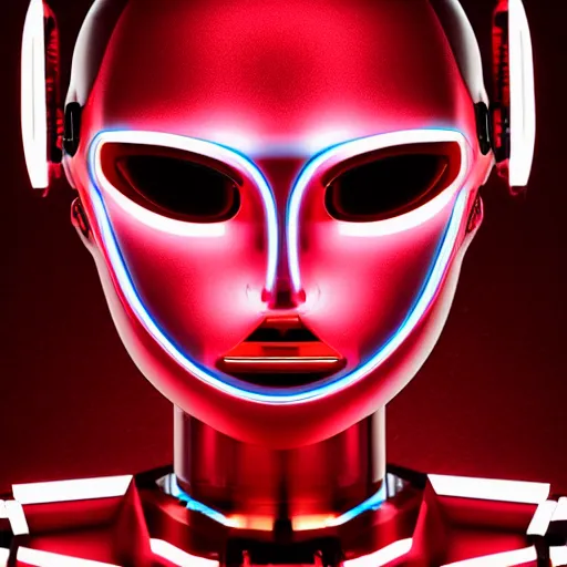 Image similar to deluxe humanoid robots front head screen displaying red glowing Error, background dark, 40nm lens, shallow depth of field, split lighting, 4k,