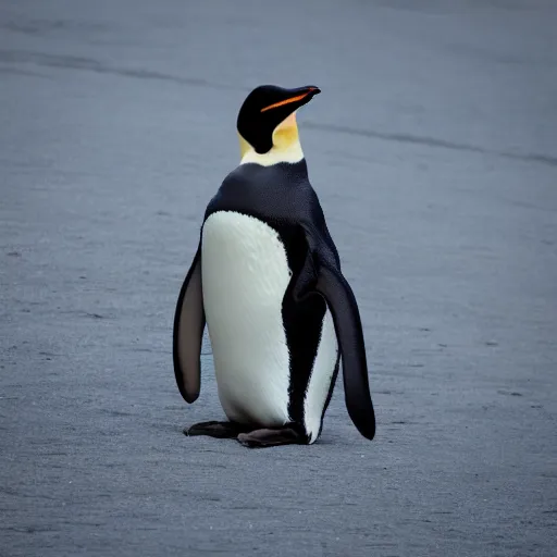 Image similar to a penguin that is feeling cold af