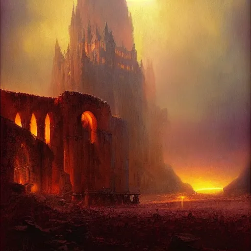 massive subterranean gothic citadel by Les Edwards and | Stable ...