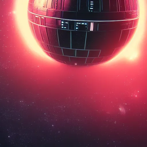 Image similar to death star inspired by star wars movies, galaxy and stars in background, highly detailed, photorealistic shot, bright studio setting, studio lighting, crisp quality and light reflections, unreal engine 5 quality render