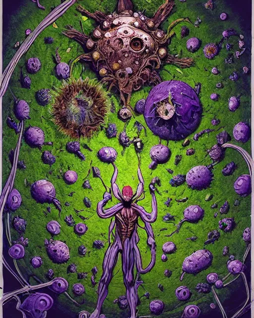Prompt: the platonic ideal of flowers, rotting, insects and praying of cletus kasady carnage thanos dementor doctor manhattan chtulu mandelbulb studio ghibli lichen mandala bioshock davinci the witcher, d & d, fantasy, ego death, decay, dmt, psilocybin, art by anders zorn and william ekgren