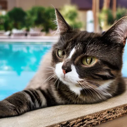 Image similar to cat at poolside