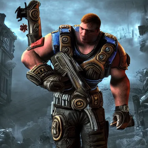 Prompt: Scooby in Gears of War