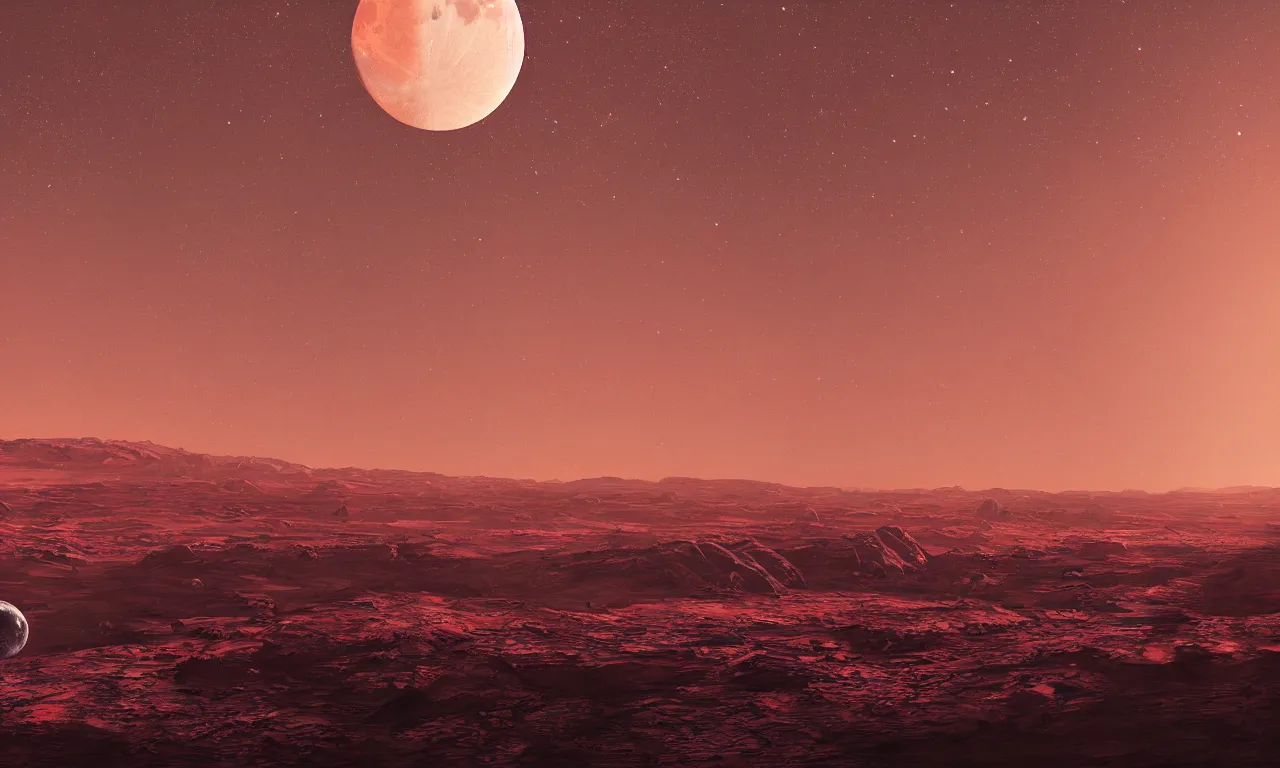 Image similar to mars and moon ground by alena aenami artworks in 4 k