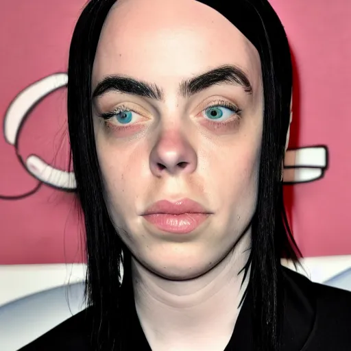 Image similar to extremely wrinkled skinny billie eilish with few hairs