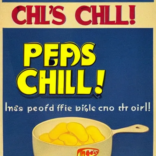 Image similar to vintage advertisement for Peeps Chili