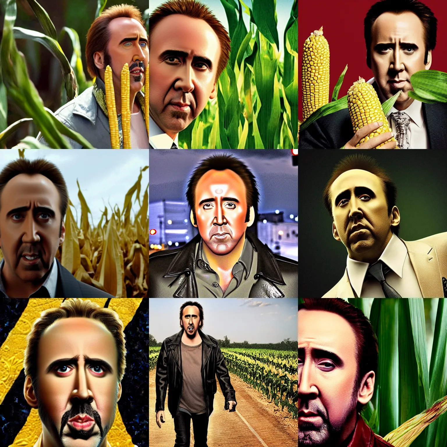 Prompt: nicolas cage, nicolas maize, nicolas cage as corn, nicolas cage as maize, nicolas cage as a corn man