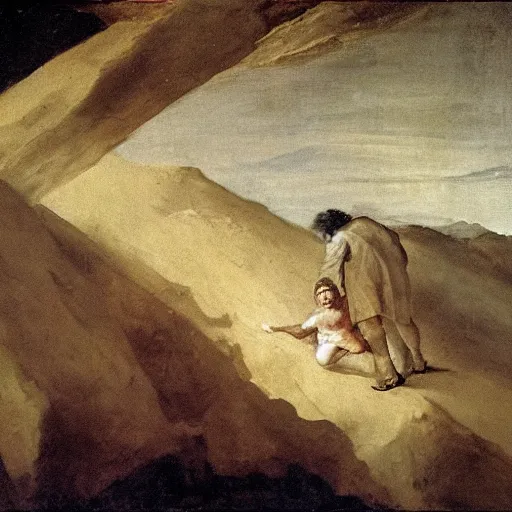 Image similar to elon musk losing everything, a fresco by francisco goya