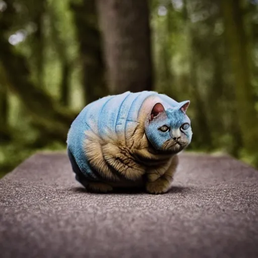 Image similar to a tardigrade - cat - hybrid, animal photography