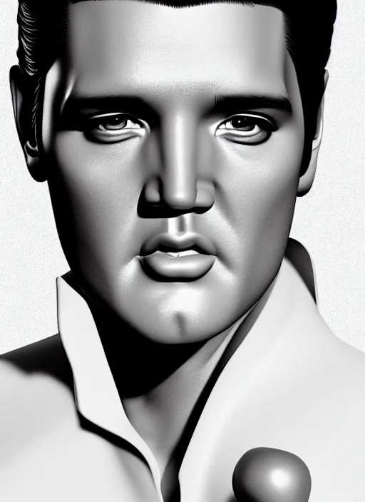 Prompt: photo of a elvis presley, professionally retouched, soft lighting, realistic, smooth face, full body shot, torso, dress, perfect eyes, sharp focus on eyes, 8 k, high definition, insanely detailed, intricate, elegant, art by artgerm and j scott campbell