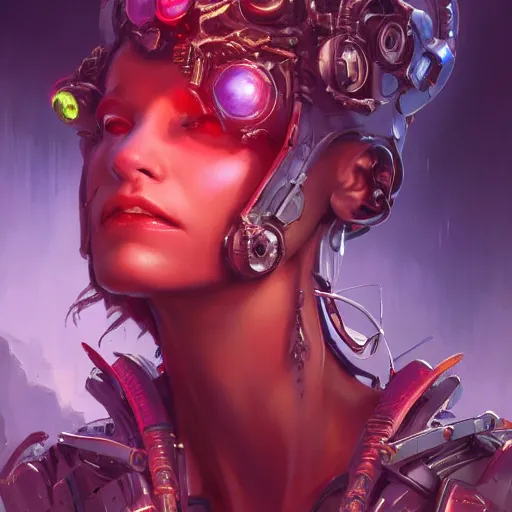 Image similar to portrait of a beautiful cybernetic queen of the damned, cyberpunk concept art by pete mohrbacher and artgerm and wlop and greg rutkowski and deathburger, digital art, highly detailed, intricate, sci-fi, sharp focus, Trending on Artstation HQ, deviantart, unreal engine 5, 4K UHD image