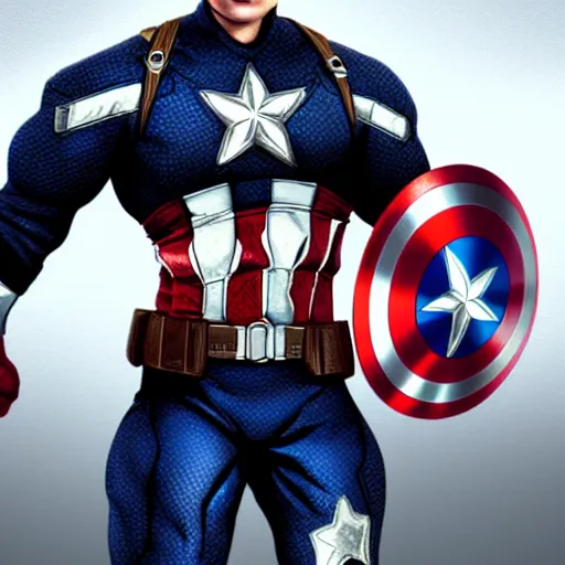 Prompt: photorealistic captain america with super sayan hair