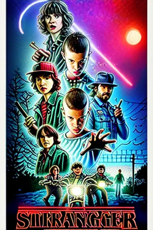 Stranger Things Season 5 Poster, high resolution, all, Stable Diffusion